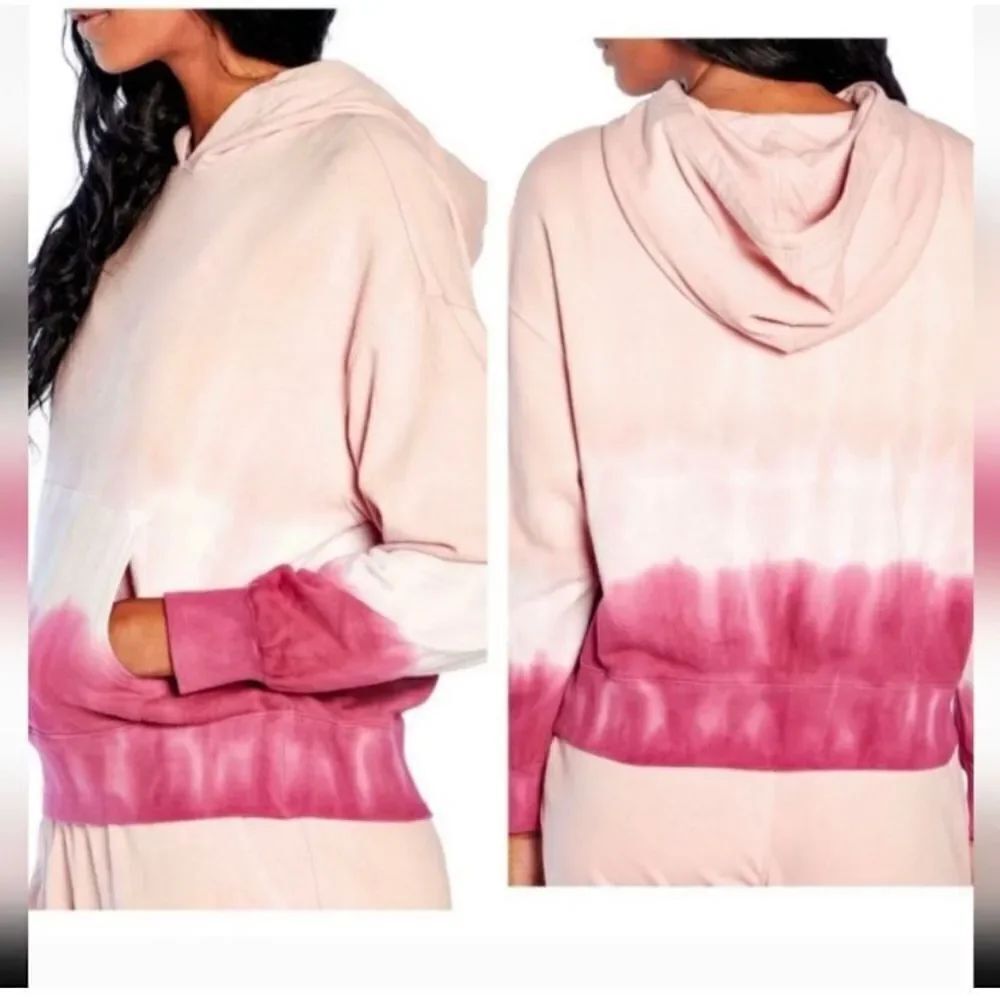 Wildfox pink barbiecore tie dye cropped M cozy hoodie